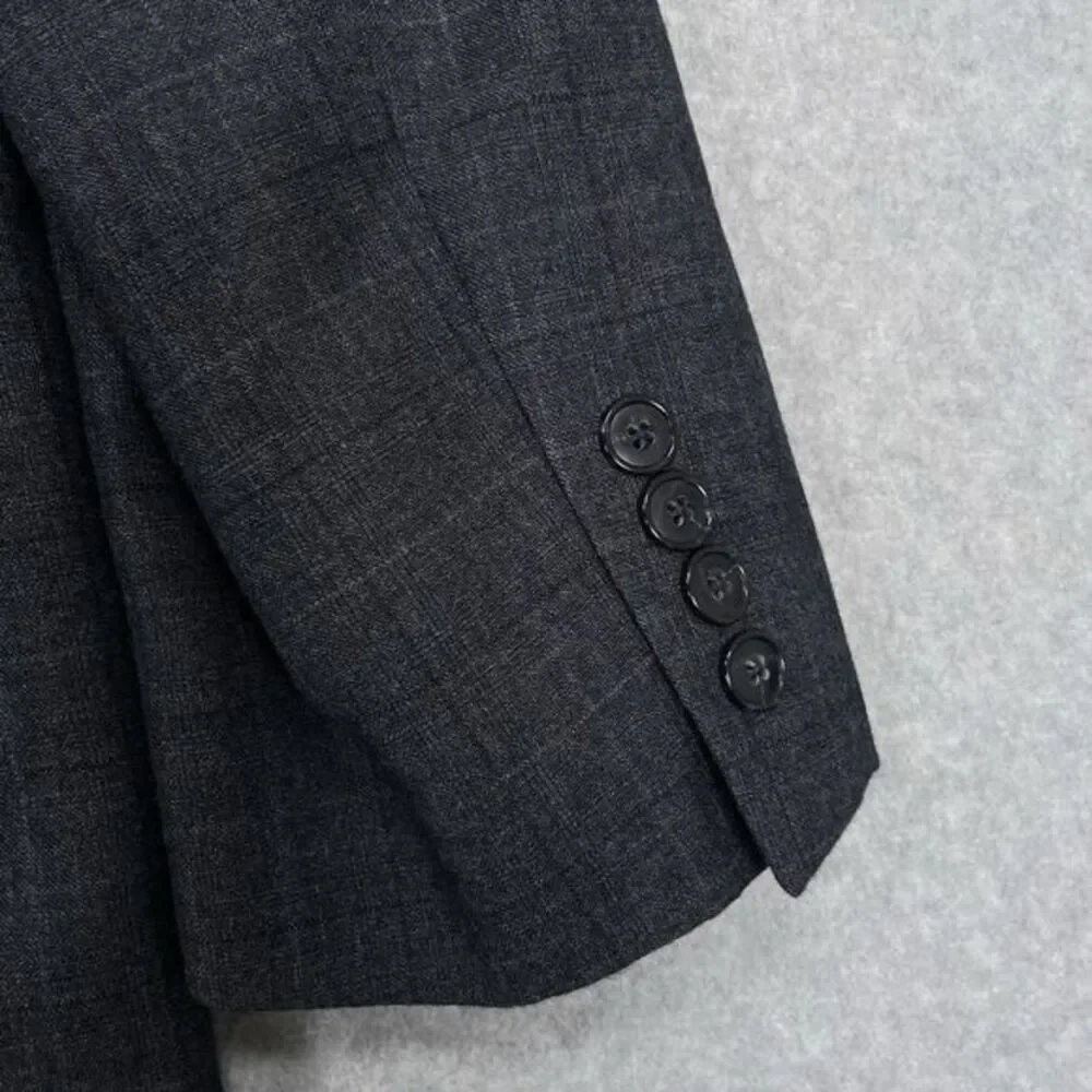 Jos A Bank Travelers Collection Sport Coat 44L Glen‎ Plaid 100% Wool Blazer NWT